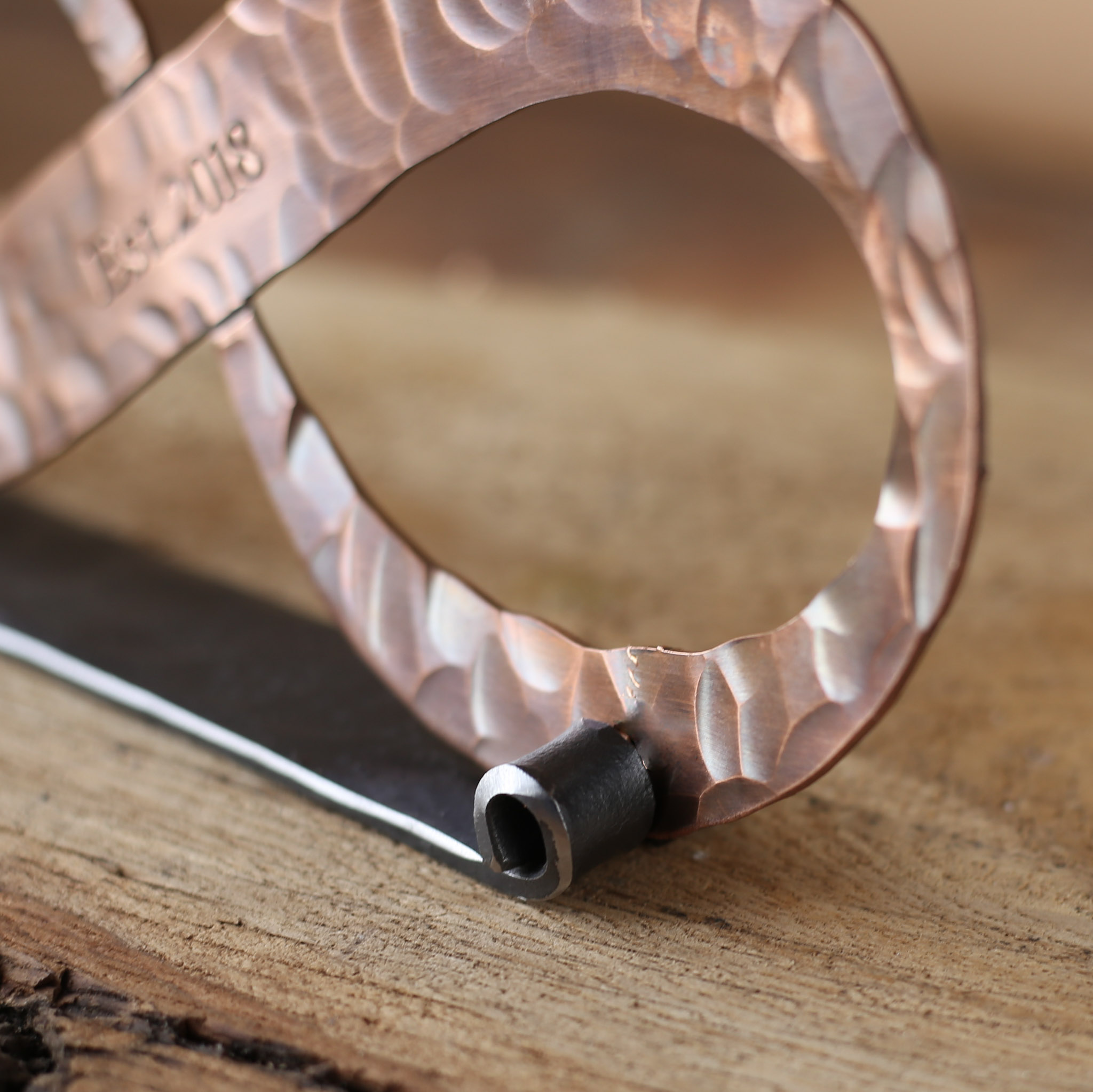 Personalised Copper Infinity Symbol. Hand forged Artisan Copper Keepsake. - Image 3